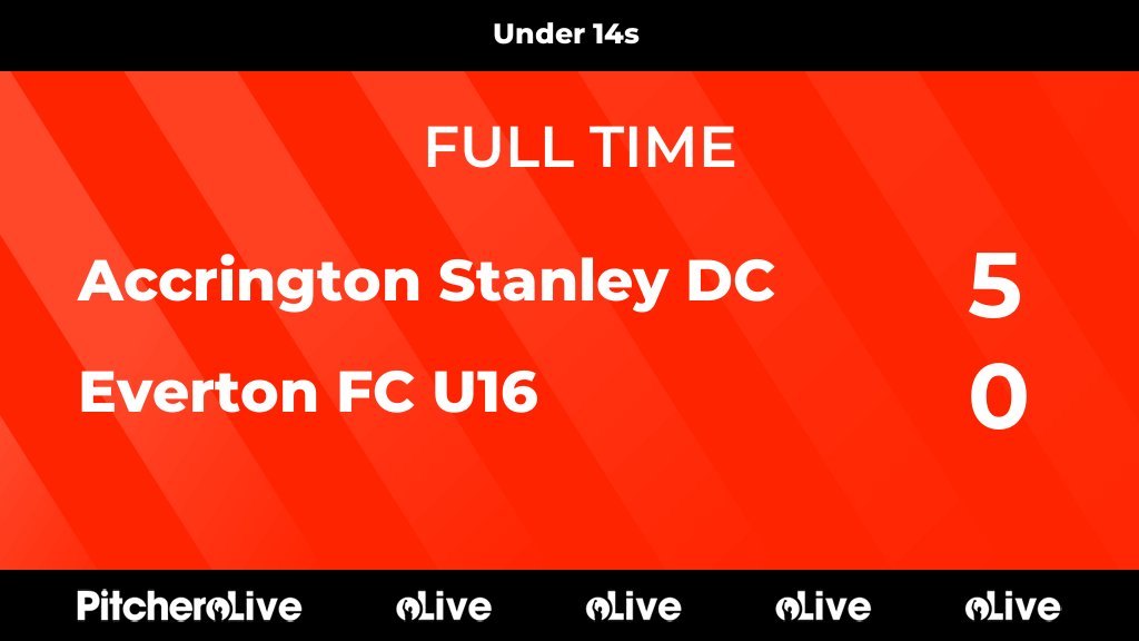 FULL TIME: Accrington Stanley DC 5 - 0 Everton FC U16
#ACCEVE #Pitchero
accringtonstanleydc.com/teams/270168/m…