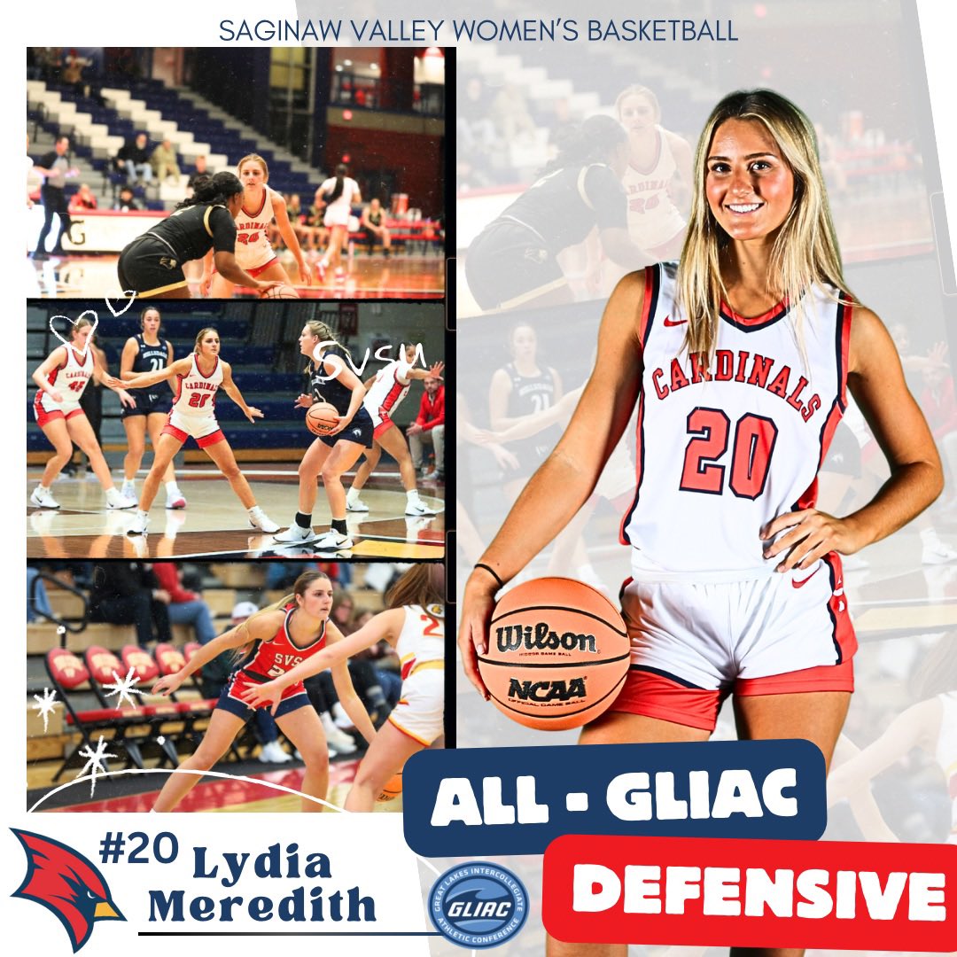 SVSU Women's Basketball (@svsuwbb) on Twitter photo Congratulations <a href="/lydiameredith8/">lydia meredith</a> on making the 2024-2025 Women’s Basketball All-GLIAC Defensive Team! #GoCards #DAWG 😤 Congratulations <a href="/lydiameredith8/">lydia meredith</a> on making the 2024-2025 Women’s Basketball All-GLIAC Defensive Team! #GoCards #DAWG 😤