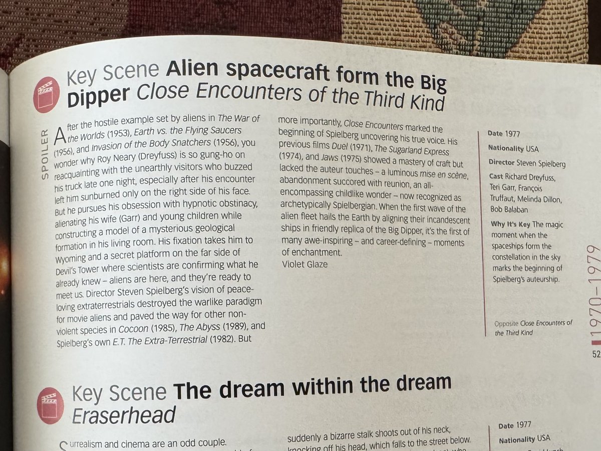 OurCE3K's tweet image. Spotted Close Encounters of the Third Kind in the Defining Moments in Movies book!