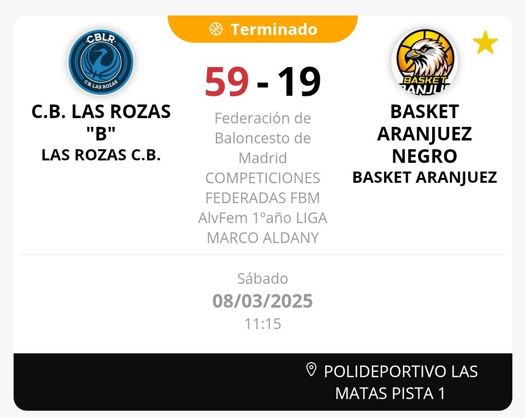 Basket Aranjuez (@basketaranjuez) on Twitter photo ⚪⚫ Derrota del #AlevFem1Año en cancha de <a href="/cblasrozas/">CB Las Rozas</a>. #Estela: “No importa el resultado, nos hemos esforzado.” ⚪⚫ Derrota del #AlevFem1Año en cancha de <a href="/cblasrozas/">CB Las Rozas</a>. #Estela: “No importa el resultado, nos hemos esforzado.”