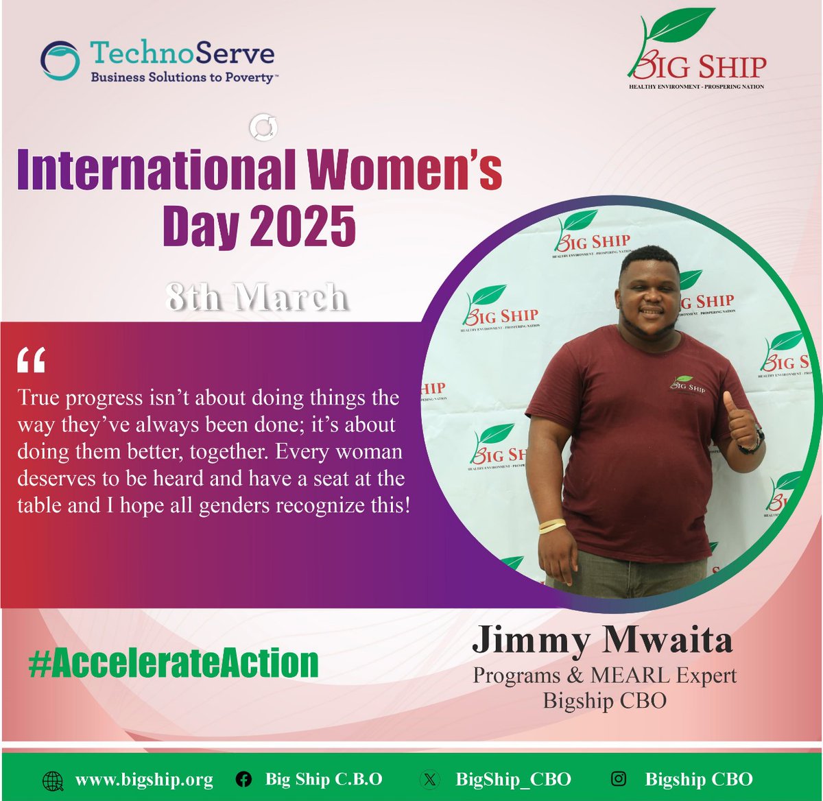 Our MEARL expert knows it! He hopes y'all do too💜. 

Progress is when we work as a team and that means including everyone without discrimination of gender or disability. 

#accelerateaction2025 
#iwd2025
