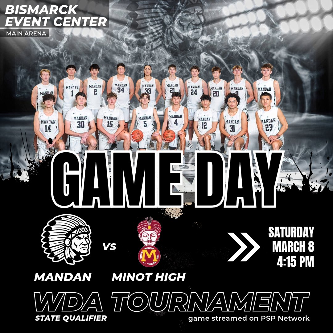 🏀WDA GAMEDAY🏀the⬛️BRAVES⬜️play today at 4:15 against the Minot Magicians in the state qualifier game.  #GoBraves #OneVisionOneGoal