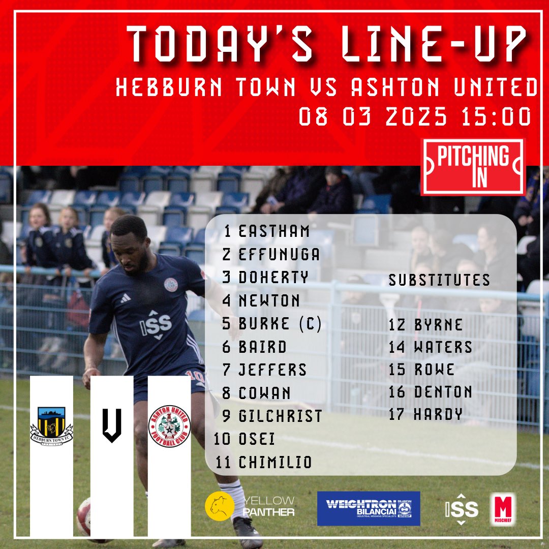 Ashton United FC (@ashtonunitedfc) on Twitter photo ππ¨ππ’π§π¬ ππ’π§π ππ©
Debuts for Conor Eastham and Rakealan Jeffers as face <a href="/HebburnTown/">Hebburn Town FC</a> in our final north east trip of the regular season!
Kick off at 3PMβ½οΈ
#aufc #RobinsRevolution ππ¨ππ’π§π¬ ππ’π§π ππ©
Debuts for Conor Eastham and Rakealan Jeffers as face <a href="/HebburnTown/">Hebburn Town FC</a> in our final north east trip of the regular season!
Kick off at 3PMβ½οΈ
#aufc #RobinsRevolution