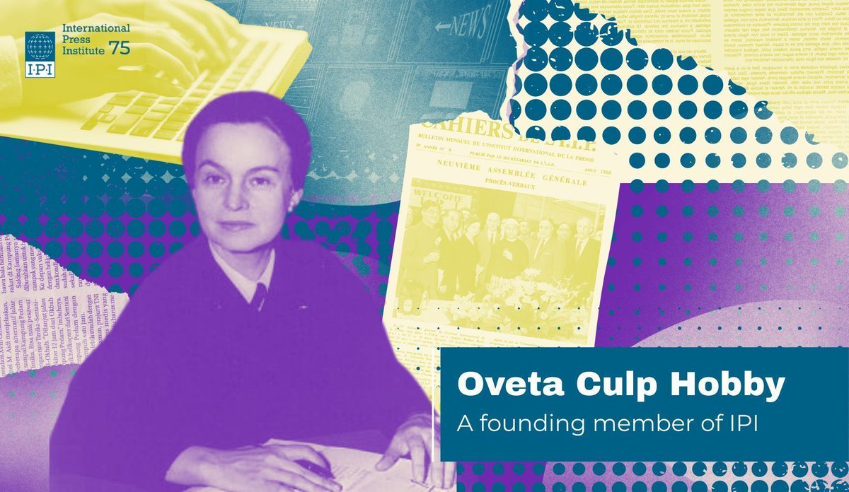 #InternationalWomensDay: learn about Oveta Culp Hobby, the one woman among the 34 editors who founded IPI 75 years ago. 

A pioneering journalist &amp; public servant, whose legacy inspires women in journalism &amp; IPI's #PressFreedom mission.

🔗#IWD2025 #IPI75: buff.ly/EM1Enfu