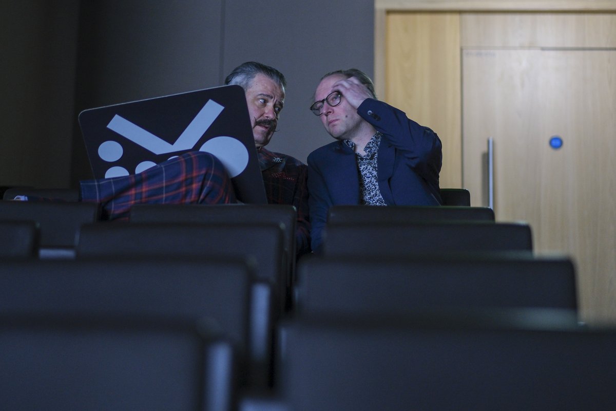 This picture defines our relationship in a very strong and precise way. We really do have a lot of conversations like this.

Well done Mr. photographer at the London movie premiere. 📸

The film about Czech graphic design starring Nicholas Lowry is now ready for film festivals.