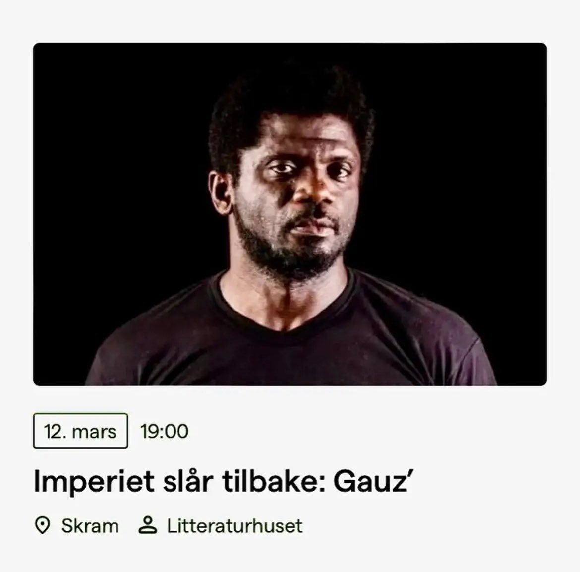 Begeistret anmeldelse av «Betalt for å stå» i <a href="/bokmagasinet/">Bokmagasinet</a> i dag av Tore Linné Eriksen: 
«Sylskarpt og satirisk fra ivorianeren Gauz'.» Anmelderen fremhever også Tove Bakkes sprudlende oversettelse til nynorsk. Hurra! Forfatteren kommer til <a href="/litteraturhuset/">Litteraturhuset</a> i Oslo onsdag 12.3