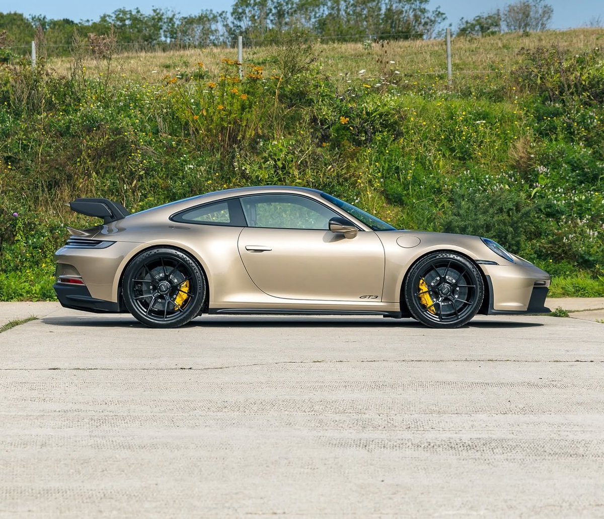 PorscheCIub's tweet photo. Paint-to-Sample Gold Bronze Metallic 992 GT3 https://t.co/AVsUNf1yec
