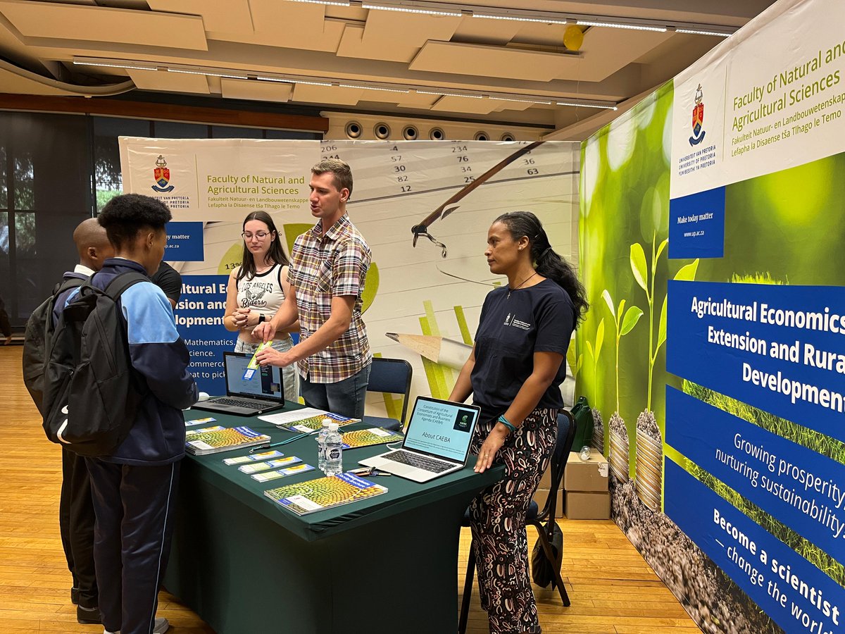 Wegayehu Fitawek (@wegfitawek) on Twitter photo The Department of Department of Agricultural Economics, Extension and Rural Development <a href="/AgEconUP1/">AgEcon_UP</a> staff and students are participating <a href="/UPTuks/">University of Pretoria</a> Open Day on Saturday, 8 March 2025.
<a href="/UPnasagric/">UP Faculty of Natural and Agricultural Sciences</a>
<a href="/UPTuks/">University of Pretoria</a>
<a href="/OdirilweS/">Odirilwe Selomane</a>
<a href="/DrSelmaK/">Selma Karuaihe</a>
<a href="/DrMNMakhura/">Dr Moraka N Makhura</a> The Department of Department of Agricultural Economics, Extension and Rural Development <a href="/AgEconUP1/">AgEcon_UP</a> staff and students are participating <a href="/UPTuks/">University of Pretoria</a> Open Day on Saturday, 8 March 2025.
<a href="/UPnasagric/">UP Faculty of Natural and Agricultural Sciences</a>
<a href="/UPTuks/">University of Pretoria</a>
<a href="/OdirilweS/">Odirilwe Selomane</a>
<a href="/DrSelmaK/">Selma Karuaihe</a>
<a href="/DrMNMakhura/">Dr Moraka N Makhura</a>