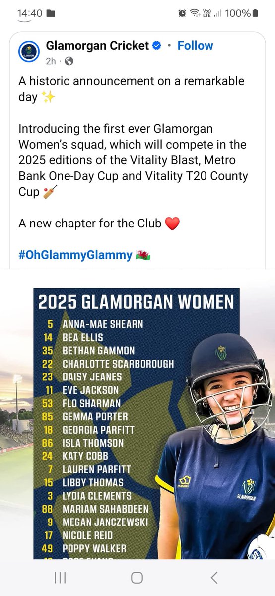 TCS PE Department (@tredegar_pe) on Twitter photo Congratulations to our very own Miss Parfitt for being selected for the first ever women’s <a href="/GlamCricket/">Glamorgan Cricket 🏆</a> squad! We are all so proud of you!#Teamtred <a href="/YGTredegarCS/">Ysgol Gyfun Tredegar</a> Congratulations to our very own Miss Parfitt for being selected for the first ever women’s <a href="/GlamCricket/">Glamorgan Cricket 🏆</a> squad! We are all so proud of you!#Teamtred <a href="/YGTredegarCS/">Ysgol Gyfun Tredegar</a>
