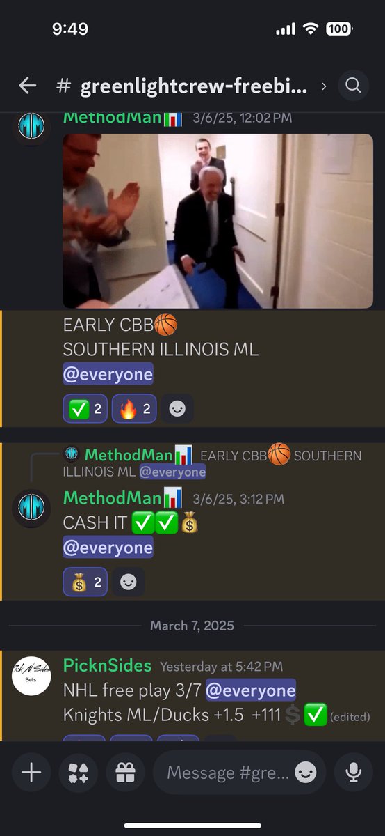 PicknSides (@picknsides) on Twitter photo Back to back free winners given out on <a href="/_GreenLightCrew/">GreenLightCrew ππ΄</a> discord. Join in the link on my profile for more action. #freepicks #cbb #NHL #betting #winningpicks #gambling Back to back free winners given out on <a href="/_GreenLightCrew/">GreenLightCrew ππ΄</a> discord. Join in the link on my profile for more action. #freepicks #cbb #NHL #betting #winningpicks #gambling