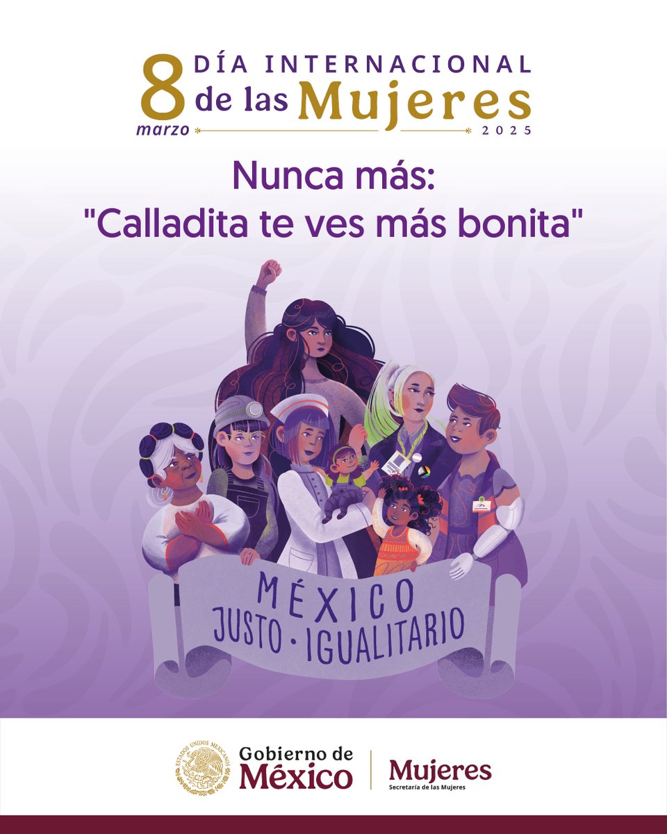El Gobierno de México avanza para garantizar los derechos de las mujeres y las niñas. Por primera vez, son reconocidas en la Constitución y existe la Secretaría de las Mujeres.

En el Día Internacional de las Mujeres, reconocemos su lucha.