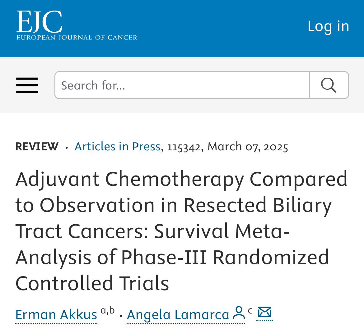 #5FU-based #Adjuvant chemotherapy for #BiliaryMalignancies
❓Wondering “Did we not know this? What is new?”?

🆕We looked at “short-term” (2-y) HR  (+“full-time” HR)💡😉

👉Current SOC mostly beneficial at 2-y, later benefit “dilutes”
📝2-y HR: to be looked at in future trials