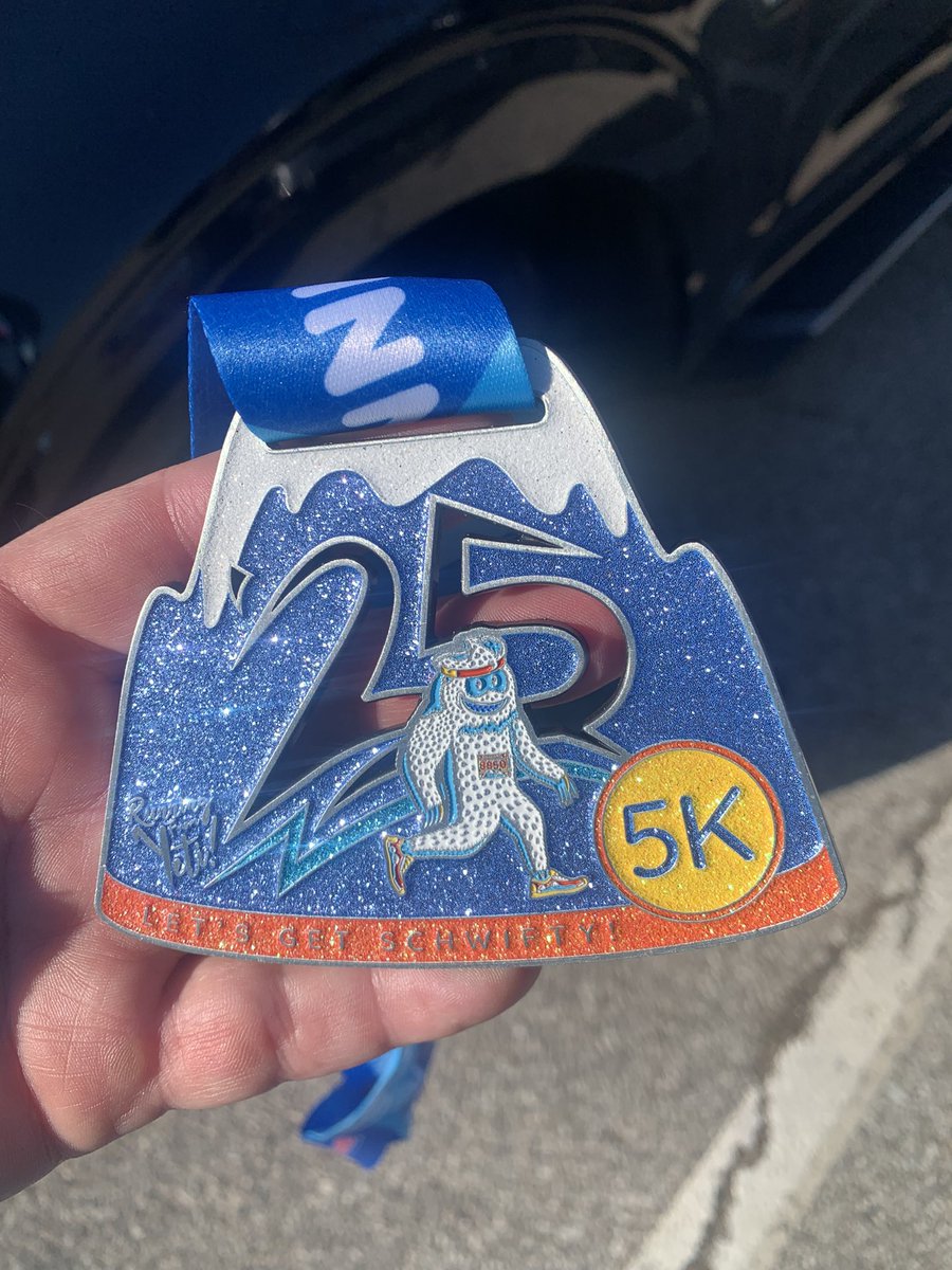 This was the “Good Job We Didn’t Have to Call the Paramedics on You” medal they gave me at the end of the “race”. Now waiting for Breezy!