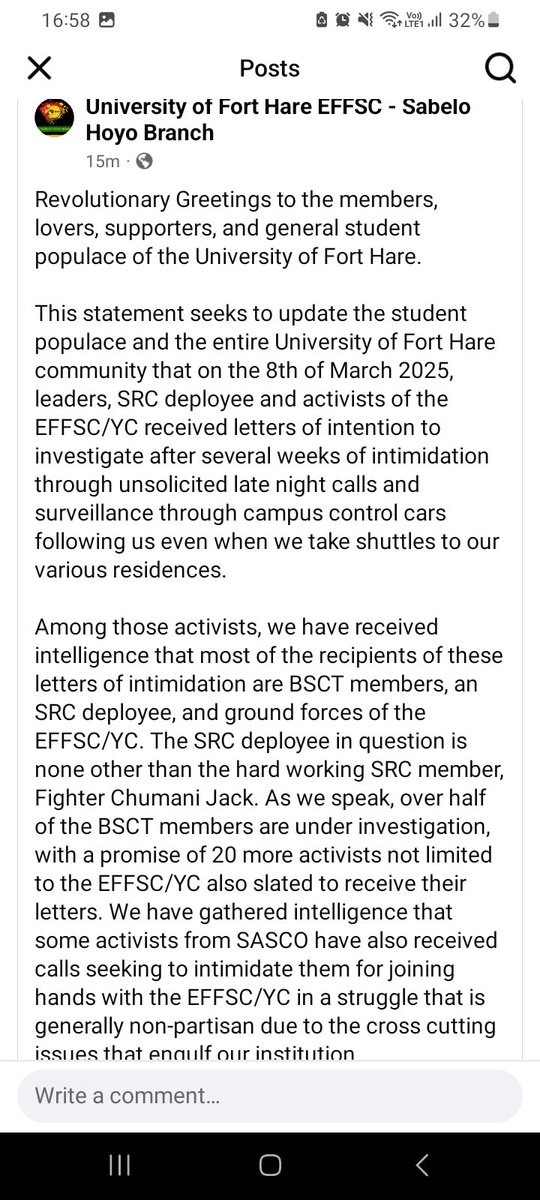 Shelomohkeita's tweet image. We have a crisis at UFH Commissar @NalediChirwa.