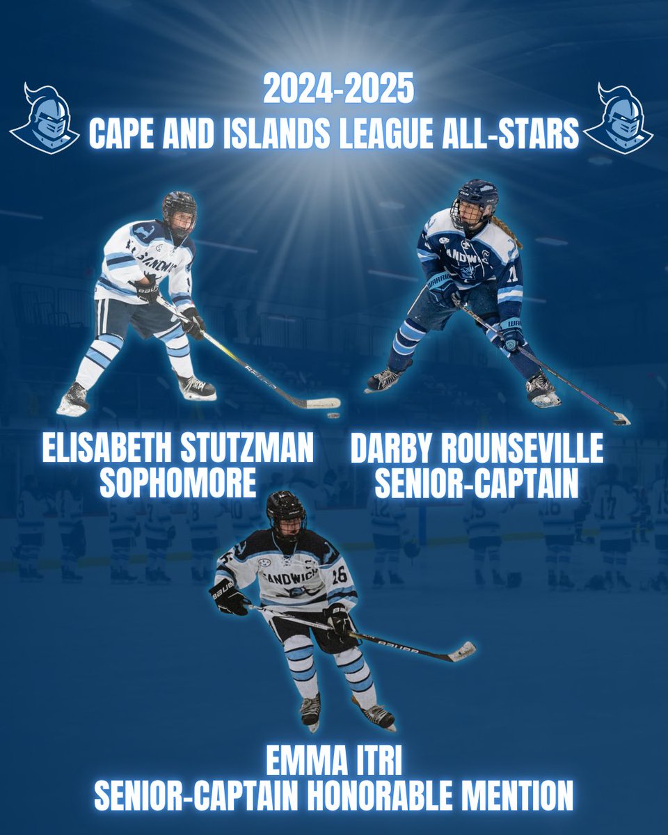 Cape and Islands League All-Stars ⭐️⭐️⭐️

Congratulations to Sophomore/Forward Elisabeth Stutzman; Senior/Defenseman Darby Rounseville, and Senior/Defenseman Emma Itri!!