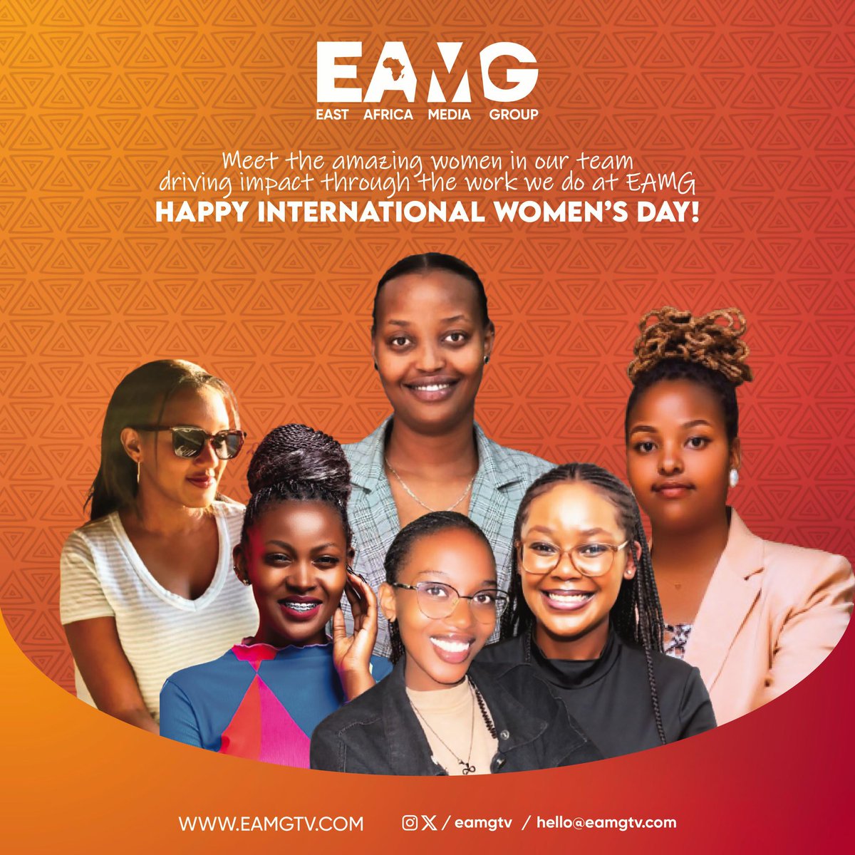 East Africa Media Group (@eamgtv) on Twitter photo Happy Women’s Day to the incredible women in our team! Your talent, dedication, and resilience drives everything we do.
Here’s to you today and every day! 💖 #EAMGtv <a href="/Paula_Jeddy1/">Jeddy Odinga</a> <a href="/oliveerakoze/">O</a> <a href="/SanoSonia01/">Ishimwe Sonia</a> <a href="/Gloria_wase/">Gloria Uwase</a> <a href="/GasanaSandrine/">@sandy__wase__🥰</a> Happy Women’s Day to the incredible women in our team! Your talent, dedication, and resilience drives everything we do.
Here’s to you today and every day! 💖 #EAMGtv <a href="/Paula_Jeddy1/">Jeddy Odinga</a> <a href="/oliveerakoze/">O</a> <a href="/SanoSonia01/">Ishimwe Sonia</a> <a href="/Gloria_wase/">Gloria Uwase</a> <a href="/GasanaSandrine/">@sandy__wase__🥰</a>