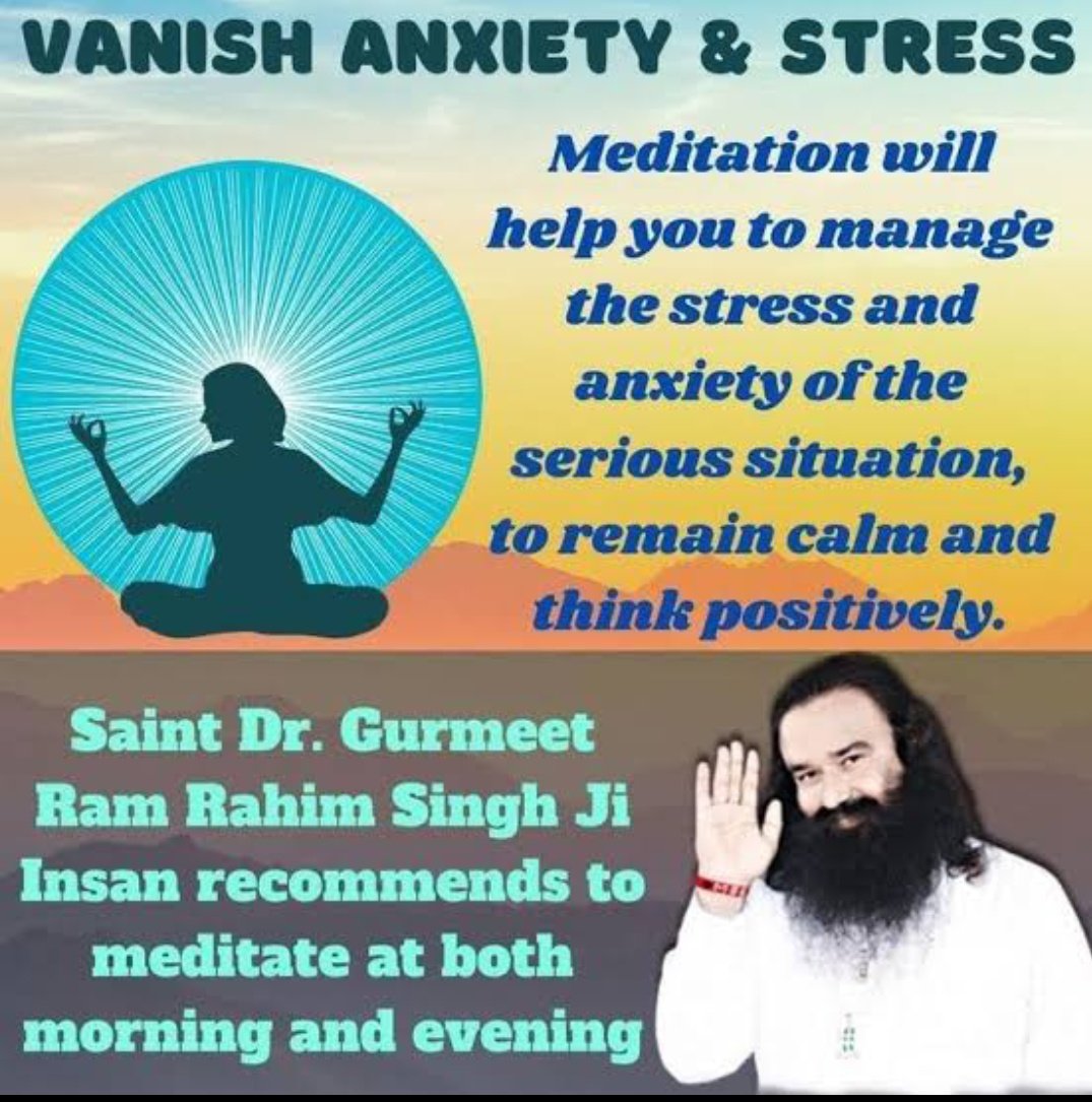RituRan19056317's tweet image. #KeyToFightDepression 

Many people in this world are affected by stress. This causes diseases like high blood pressure, depression etc but the method of meditation given by Saint Gurmeet Ram Rahim Ji helps millions of people to relieve their stress and live a peaceful life.