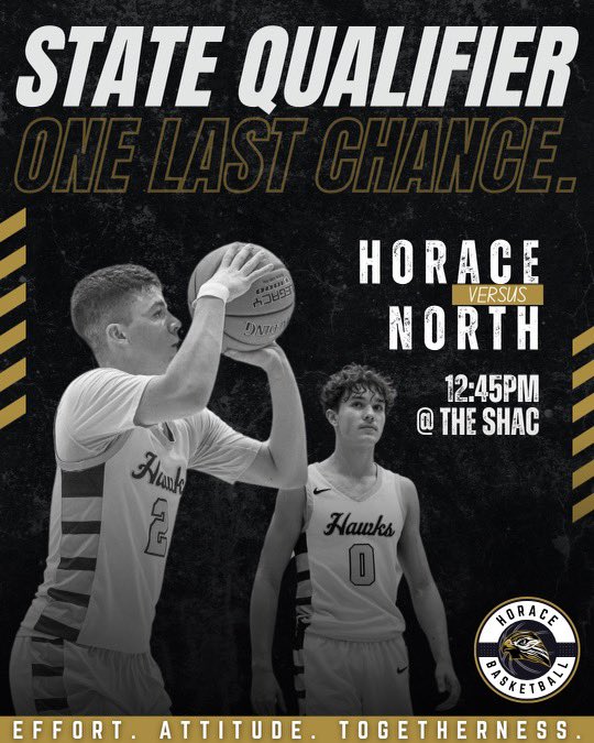 🏀GAMEDAY!
🚨EDC State Qualifier
🆚Fargo North-Spartans
📍SHAC - Sanford Health Athletic Complex
🕑12:45
📺WDAY+
#EAT