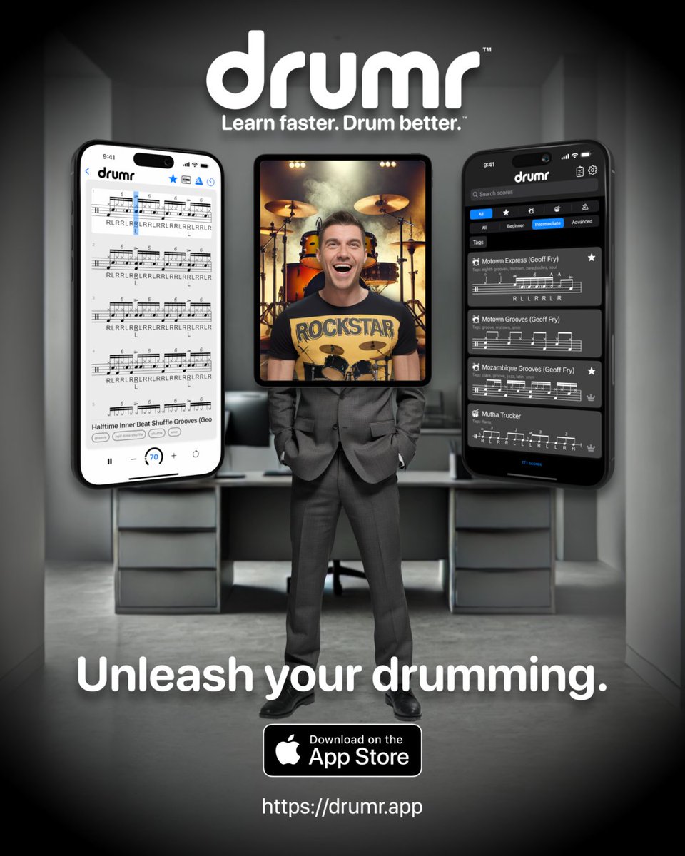 Unleash your drumming.

drumr.app

#DrumKit #DrumPractice #DrummerLife #DrumGrooves #DrumFills #DrumCommunity #DrumGoals