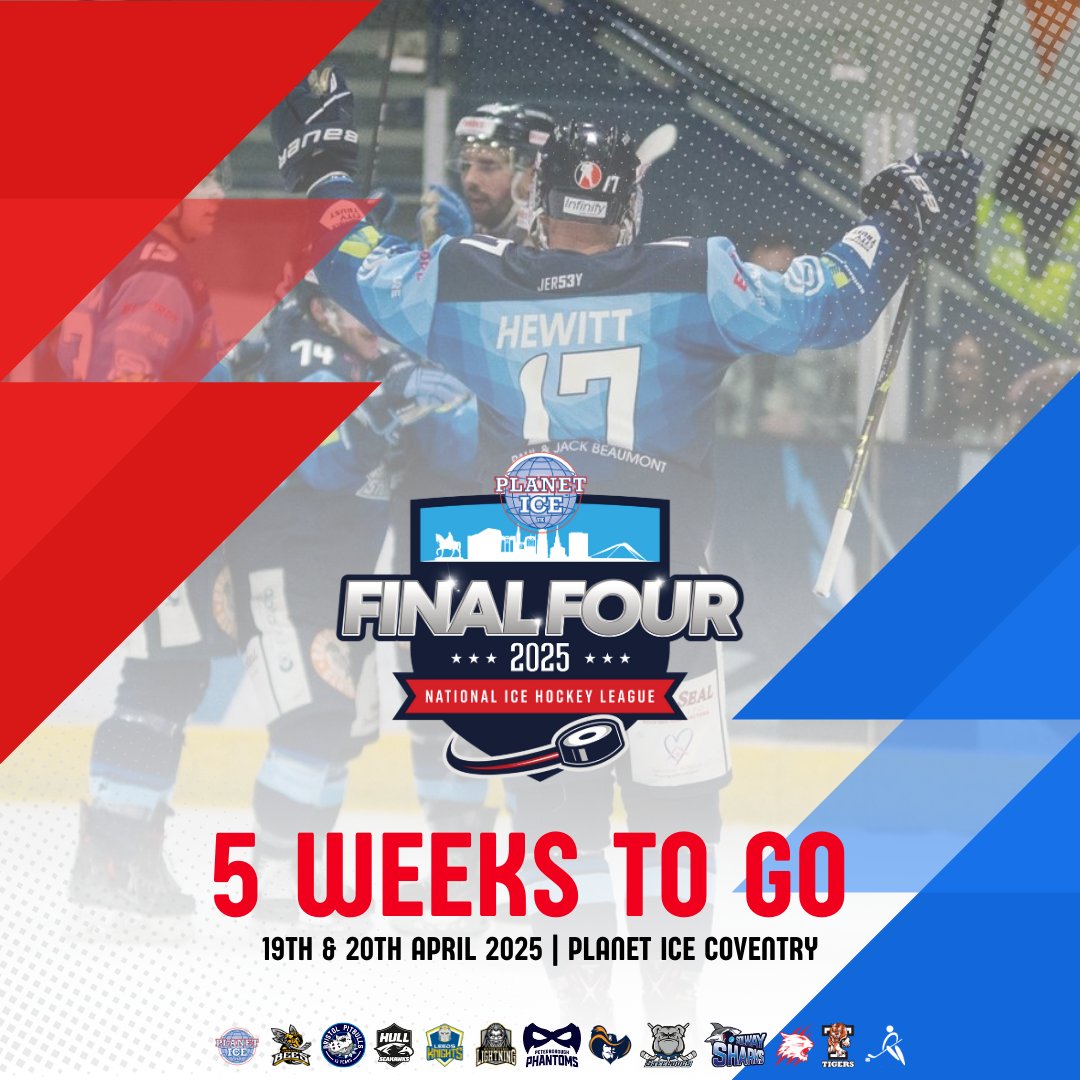 EIHEvents's tweet image. 📅 COUNTDOWN TO COVENTRY

With the Final Four 2025 only 5 weeks away, which 4 teams from the @PlanetIceUK NIHL League would you like to see in Coventry?

Tickets are limited so make sure to get your tickets.
🎟 linktr.ee/eih.events

#planetice #nihl #NationalLeague