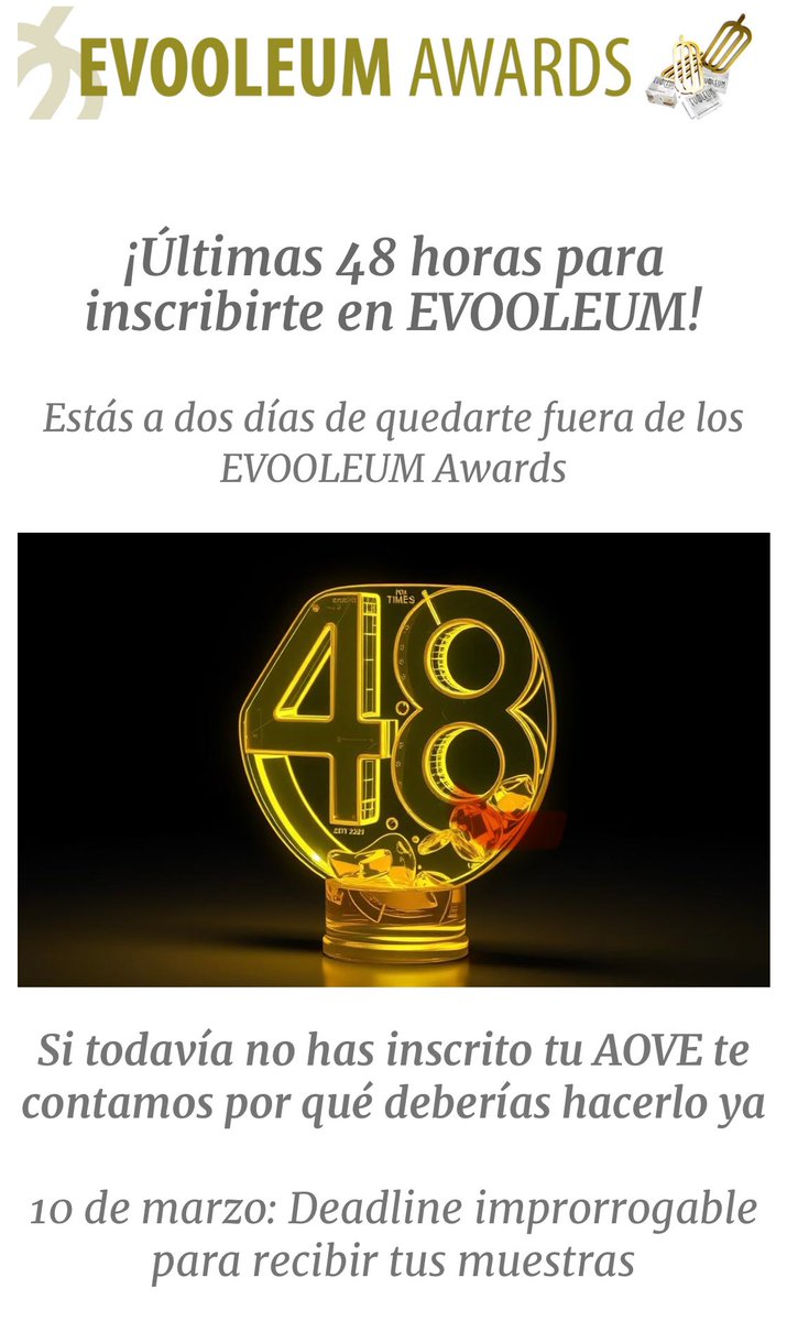 Tic tac… tic tac… 👉🏼 evooleum.com/ficha-de-inscr…