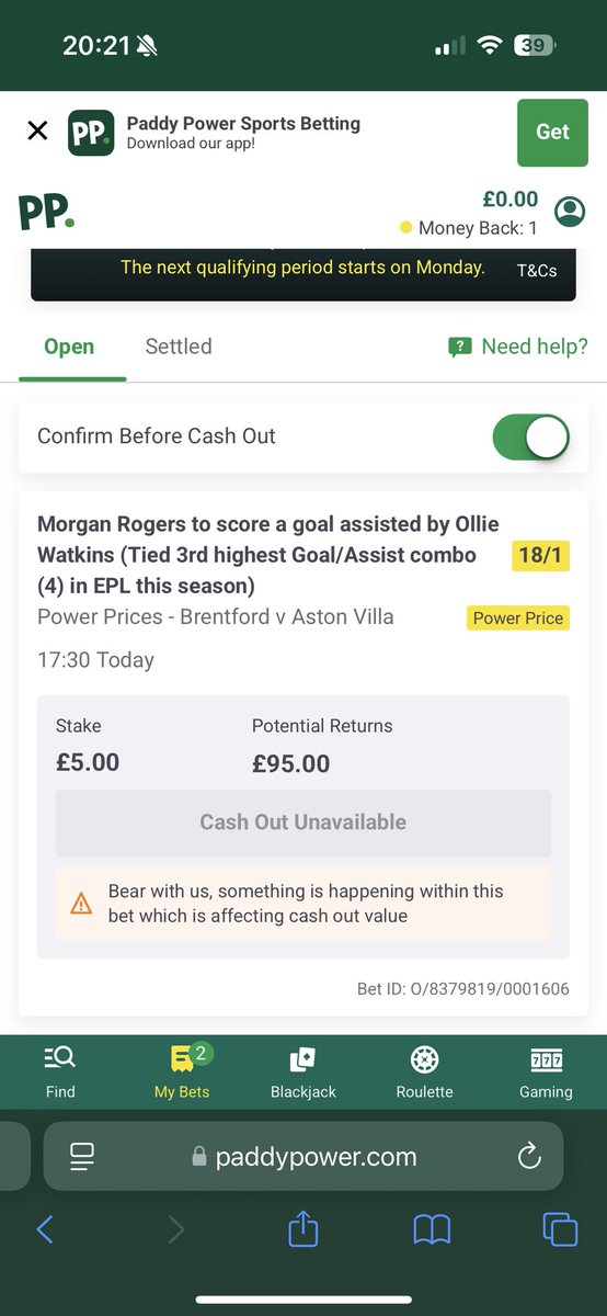 BenKerr5's tweet photo. @paddypower Fancy getting paying this one out ????☹️ https://t.co/xYNnSntk3O
