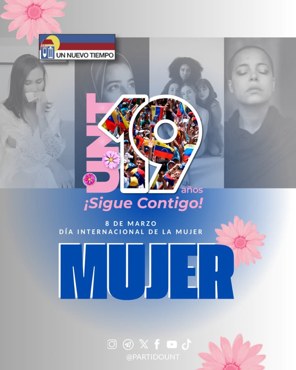 Hoy Conmemoramos el Día Internacional de la Mujer, rindiendo homenaje a todas las Venezolanas valientes y guerreras que pese a las adversidades siguen firmes por sus derechos, por la libertad y por la familia. 

Dios las bendiga!
#DíaInternacionalDeLasMujeres