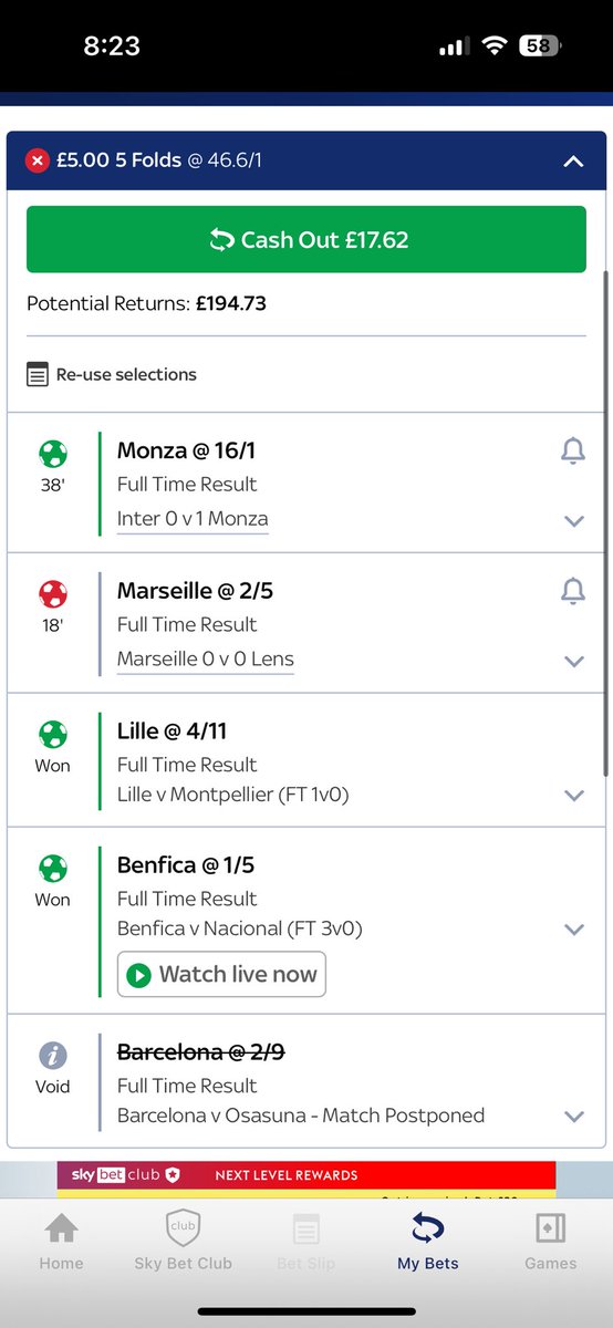 As if a canny freeze the Monza game because the Barca game got postponed hahahahaha fuck sake