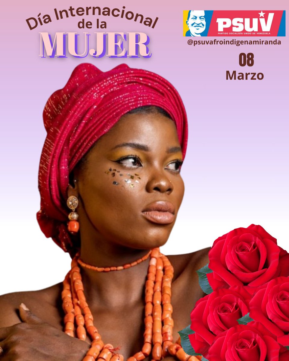 AfroPsuvMiranda's tweet photo. #8Marzo Día para celebrar la lucha de las mujeres por un mundo más digno, más igualitario y con más derechos y oportunidades de desarrollo y bienestar para todas y todos!

En Venezuela las mujeres somos #HeroínasDeLaPatria 💜❤️🇻🇪

#DíaInternacionalDeLaMujer https://t.co/GzNcJIktvY