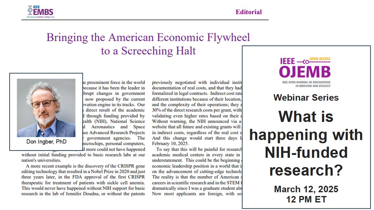 Great manuscript tinyurl.com/4frk8v2cthat to be discussed in the panel “What is happening with NIH-funded research?” (Zoom link tinyurl.com/4r8se43y) March 12, noon ET. Register tinyurl.com/2s4zpr3k #NIH #research #Federalfunding #biomedicalengineering #medicine #healthcare