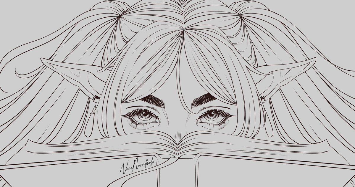 After watching Frieren; Beyond Journey’s End recently I had to draw her!! I am so in love with this anime, definitely a new favourite. Might color it in another time!