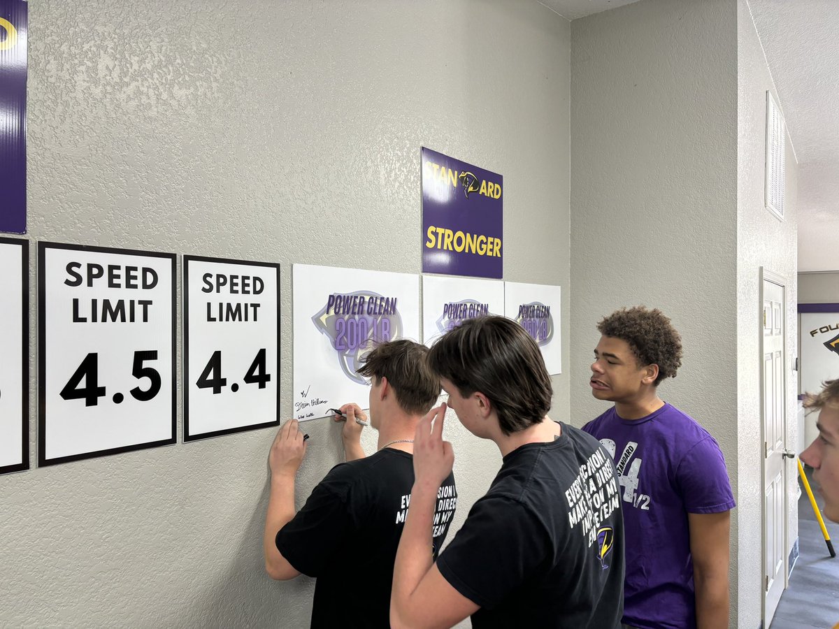Last August we had 6 players that could Power Clean 200lbs or more, today in March we have 19 and another 12 that are within 25lbs. #SignTheWall Proud of these guys hard work.