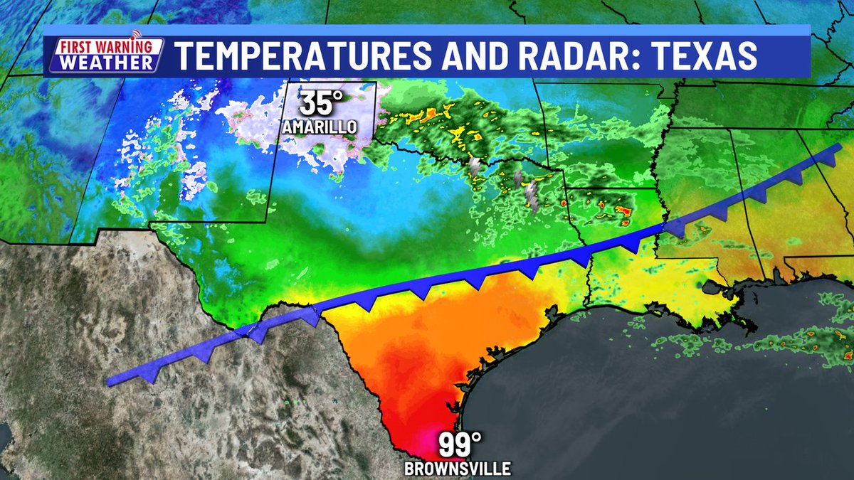 Snow in the panhandle and 99° in Brownsville. THIS. IS. TEXAS!!!