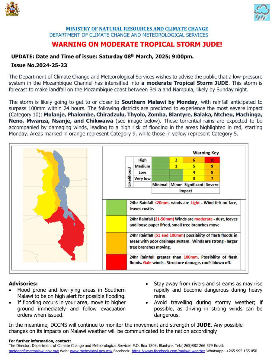 WARNING ON MODERATE TROPICAL STORM JUDE!
8 March 2025

youtu.be/GXEzr2Cg9Mw