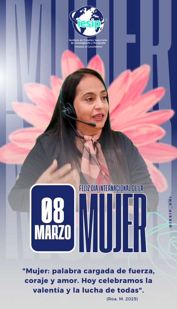 💜 Felicitamos a las Mujeres en su día 💜

Hoy conmemoramos el “Día Internacional de las Mujeres”, fecha que nos recuerda la importancia del liderazgo, la fuerza y el rol fundamental de las mujeres en la transformación social. 🌍✨

En El IESIP, trabajamos diariamente...(1/2)🧵🇻🇪