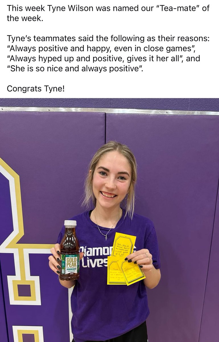 Congrats to this week’s “Tea-mate” of the week Tyne Wilson! #teammate