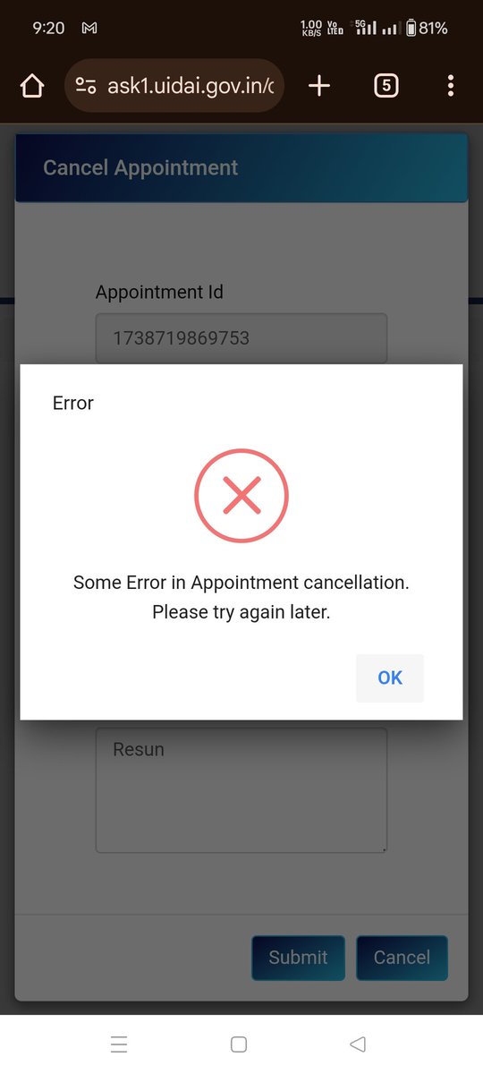 heart_point_'s tweet photo. I have booked an appointment but due to some reason I have to cancel it, I have tried number of times but it's not getting cancelled.

@UIDAI 
@UIDAI https://t.co/MU3ooS4A3P
