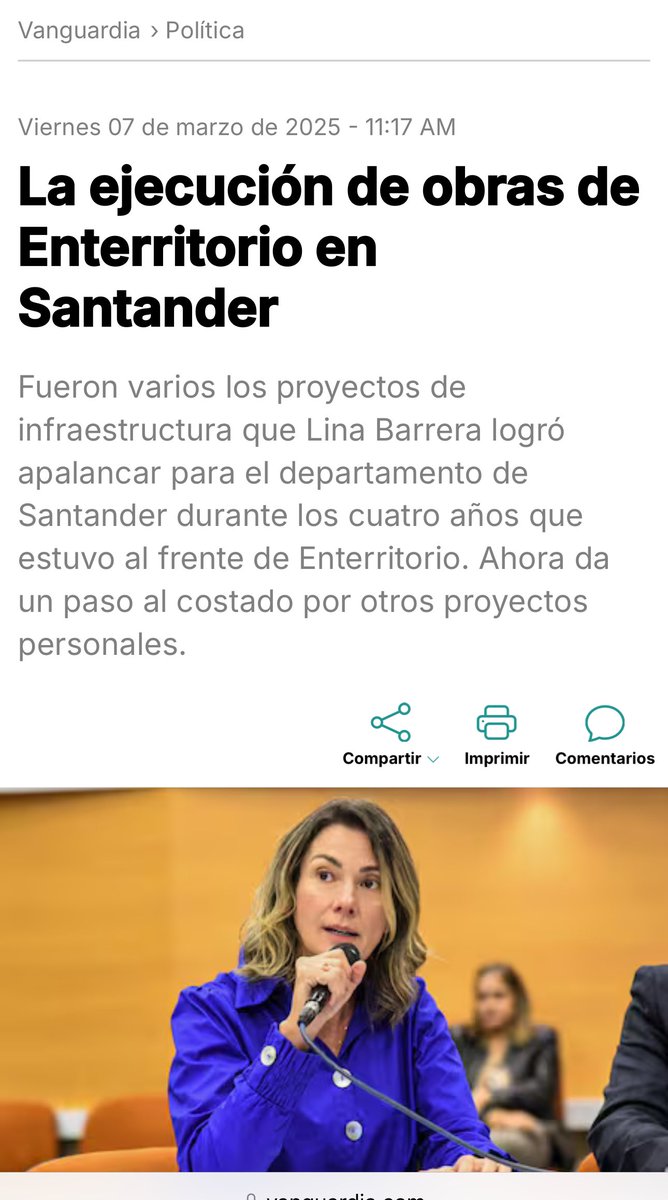 Laureano Tirado (@laureanotirado) on Twitter photo Las obras que deja <a href="/LinaBarreraR/">Lina María Barrera</a> para Santander desde <a href="/ENTerritorioCo/">ENTerritorio S.A. 🇨🇴</a>.
<a href="/soyconservador/">Partido Conservador</a>
vanguardia.com/politica/2025/… Las obras que deja <a href="/LinaBarreraR/">Lina María Barrera</a> para Santander desde <a href="/ENTerritorioCo/">ENTerritorio S.A. 🇨🇴</a>.
<a href="/soyconservador/">Partido Conservador</a>
vanguardia.com/politica/2025/…