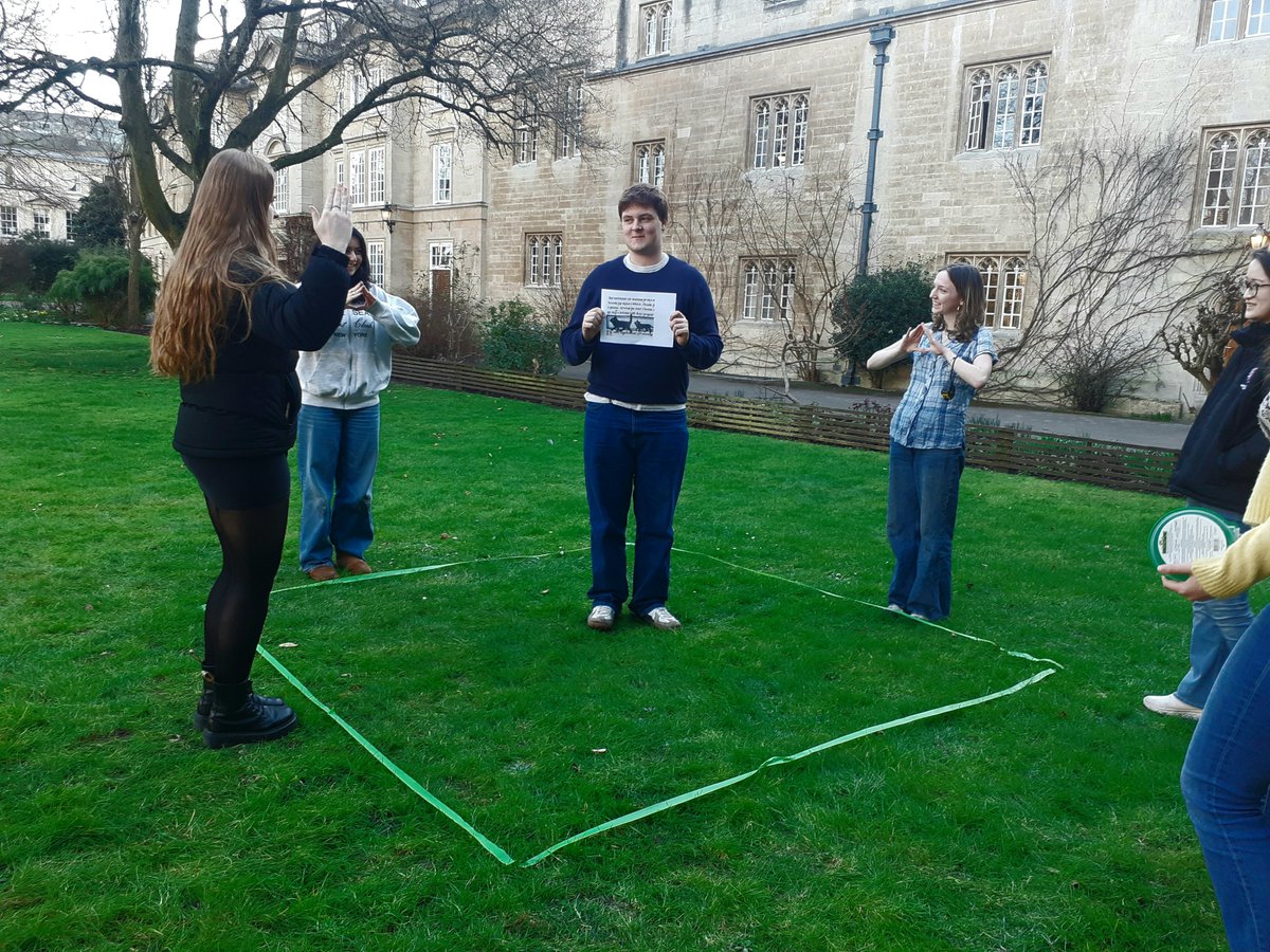 In this week's ~pedagogical experiment~ my first years, who are studying the Ancrene Wisse, enclosed one of their number in a tape-marked anchorhold that matched the dimensions of the stone cell at Leatherhead. Others were cast as windows (posting permission was granted)