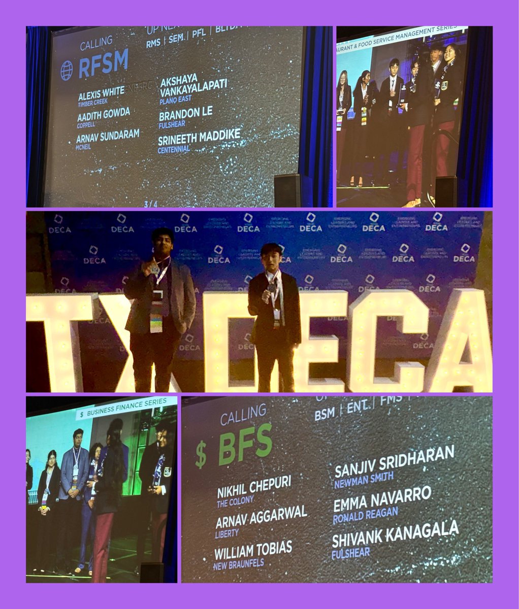 Congratulations to our Chargers: Shivank Kanagala and Brandon Le for making it on stage as finalists at Texas DECA competition. They are now alternates for our international competition in April. These are our first event competitors from CFHS to achieve this accomplishment!