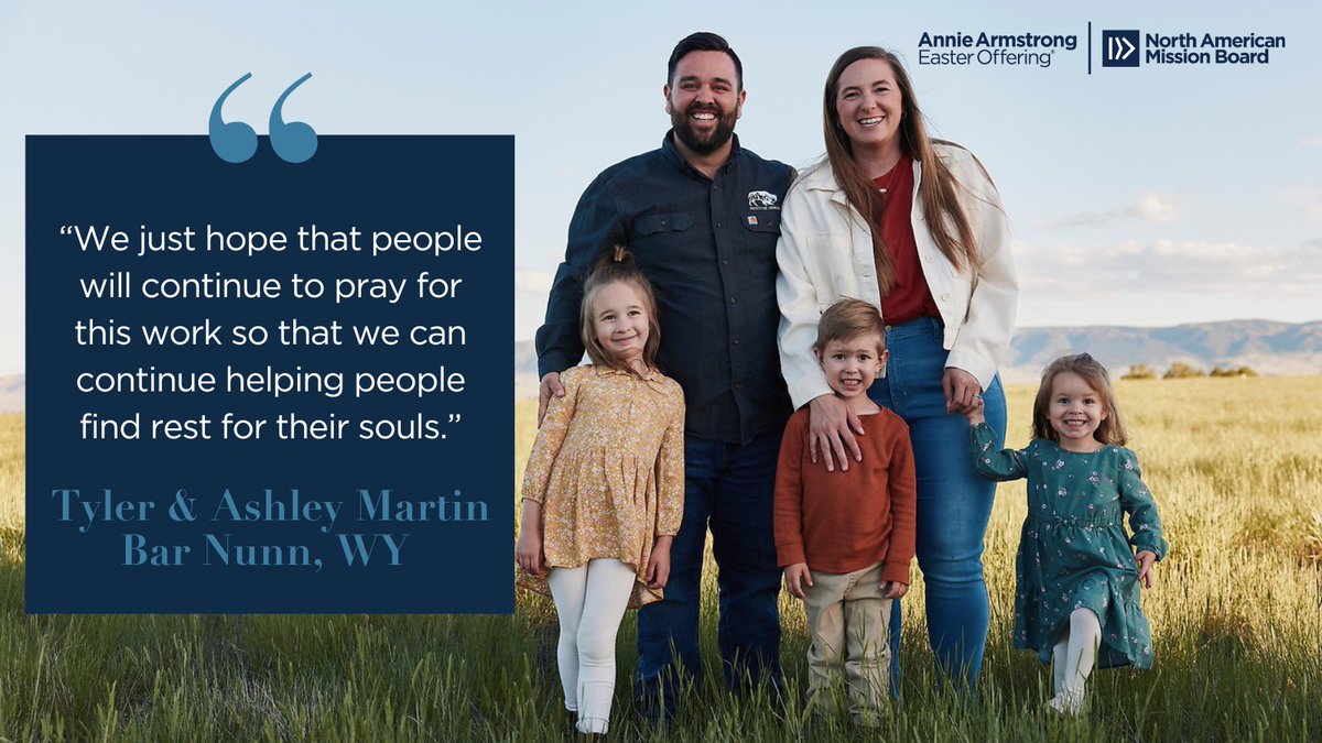 Day 7 of Annie Armstrong Week of Prayer for <a href="/NAMB_SBC/">NAMB</a> missions. Today we’re praying for Tyler &amp; Ashley Martin. Your generosity &amp; faithful prayers fuel this amazing Kingdom work. Watch their story here 🎦 youtu.be/iWRtnjA8JKE?si… Read more here🔗namb.net/news/week-of-p… <a href="/sendnetwork/">Send Network</a>