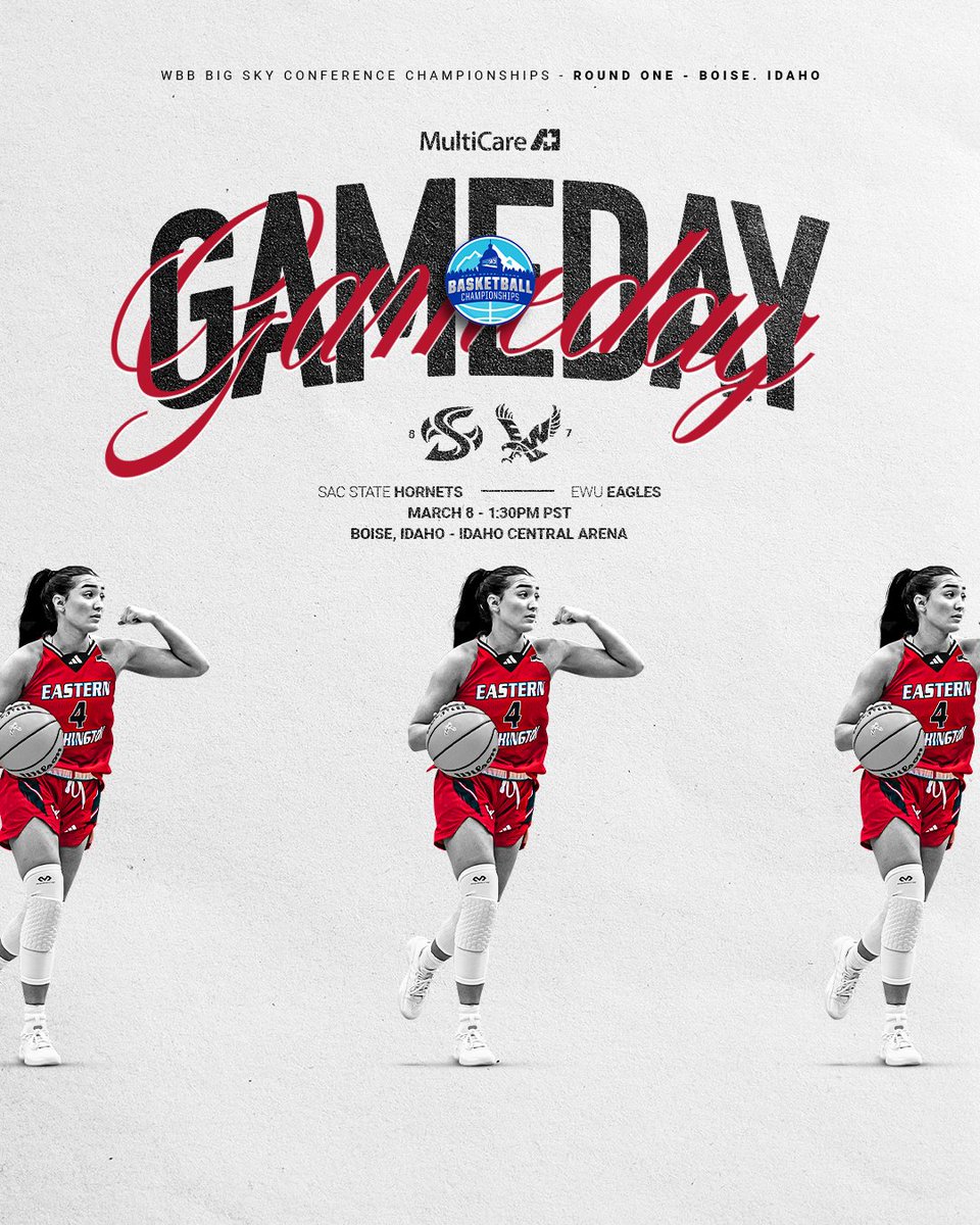 Locked-In for a postseason Gamedaayyyyy!

🆚 No. 8️⃣ Sacramento St.
⏰ 1:30 pm PT/2:30 pm MT
🏟️ Idaho Central Arena: Boise, ID
💻 loom.ly/L1q50xk
📻 loom.ly/veIqres
📊 loom.ly/Rb3wZS8

#GoEags #FEO #BigSkyWBB