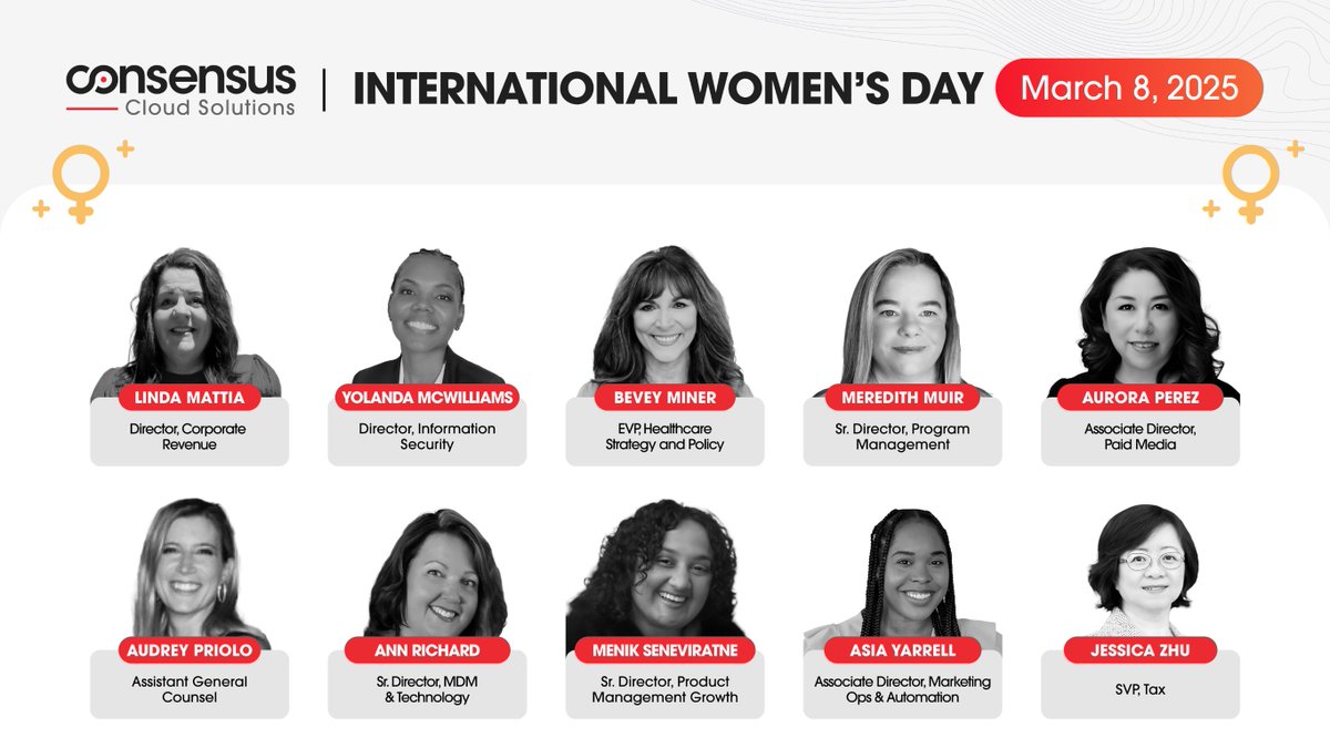 Happy International Women’s Day: A day to celebrate the exceptional achievements of women around the world! 

We’re incredibly grateful for the women who contribute their talent and expertise here at Consensus. Please join us in recognizing our #WomenLeaders: