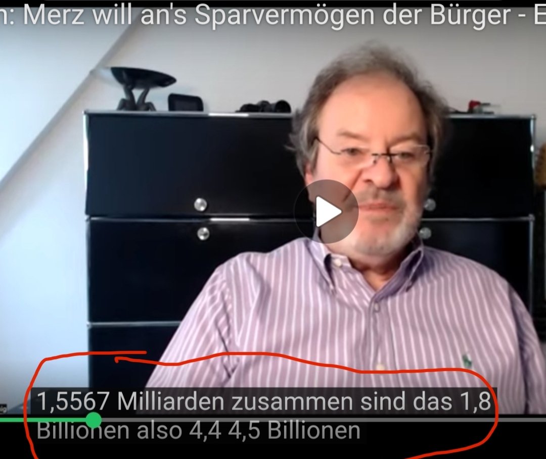 Rosarote Brille (@langer6391) on Twitter photo <a href="/Markus_Krall/">Dr. Markus Krall</a> Falsch <a href="/Markus_Krall/">Dr. Markus Krall</a> !
Deutschland 🇩🇪 ist inzwischen mit 4,5 Billionen Euro verschuldet! 2,8 Billionen offiziell+1,5 Sondervermögen+EU Schulden.Wenn jetzt noch 1,2 Billionen dazu kommen,ist Deutschland 🇩🇪 mit ca *5,7* Billionen Euro 💶 verschuldet!
Das ist der ware Stand!😡👎🇩🇪 <a href="/Markus_Krall/">Dr. Markus Krall</a> Falsch <a href="/Markus_Krall/">Dr. Markus Krall</a> !
Deutschland 🇩🇪 ist inzwischen mit 4,5 Billionen Euro verschuldet! 2,8 Billionen offiziell+1,5 Sondervermögen+EU Schulden.Wenn jetzt noch 1,2 Billionen dazu kommen,ist Deutschland 🇩🇪 mit ca *5,7* Billionen Euro 💶 verschuldet!
Das ist der ware Stand!😡👎🇩🇪