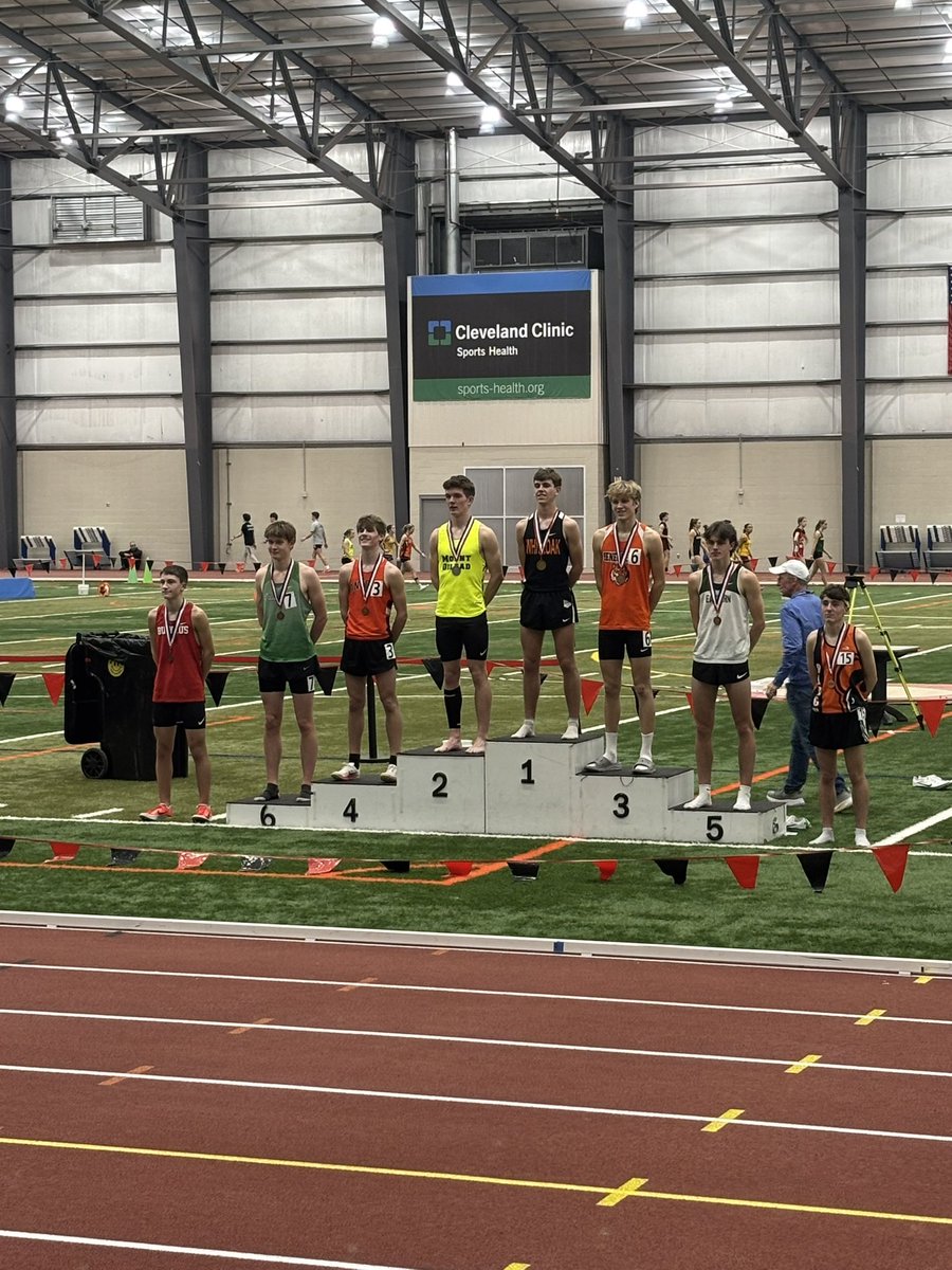 Bennett Lehman finishes 4th Place at the D4 OATCCC Indoor State Track Meet in the 3200m with a time of 9:38.62 💥🏅Indoor School Record🏅💥&amp; Ethan Sparks finishes 14th at 10:39.48