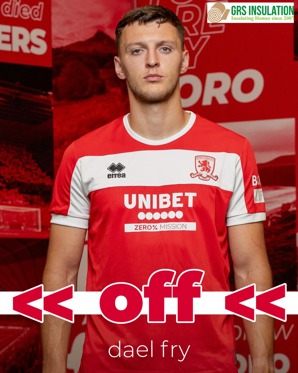 Boro's tweet photo. 79 | Dael Fry is unable to continue as Jonny Howson is introduced 🔃
⚪️ 1-0 🔴
#SWAMID #UTB https://t.co/JzDvLiWzYP