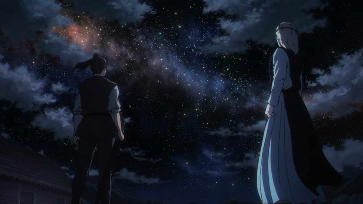 「(チ。第24話)OP的新畫面… 奧克茲右手拿劍和巴德尼一起望向星空 不就是在畫「」|葉のイラスト