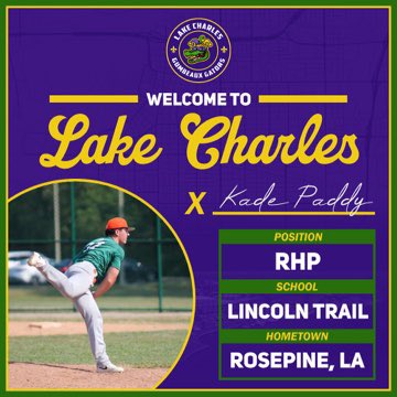 gumbeauxgators's tweet photo. Welcome home, Kade Paddy! 🐊⚾️

Paddy is a native of Rosepine, LA, and is currently a right-handed pitcher for Lincoln Trail College. 

Kade is a 2024 Graduate of Rospeine High School, where he also played football for the Eagles! 

#geauxgators https://t.co/meu1rppK6U