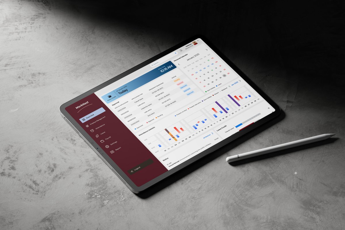 AdebayoUX's tweet photo. WorkNest – Smarter Workplace Management

I designed WorkNest to help organizations manage employees, improve productivity, and simplify HR workflows (hiring included 😉).

What’s one HR challenge tech should solve? 👇

🔗 See more: [https://t.co/LwUoooItoB]

#UIDesign #HRTech https://t.co/J2qgLxMxwj
