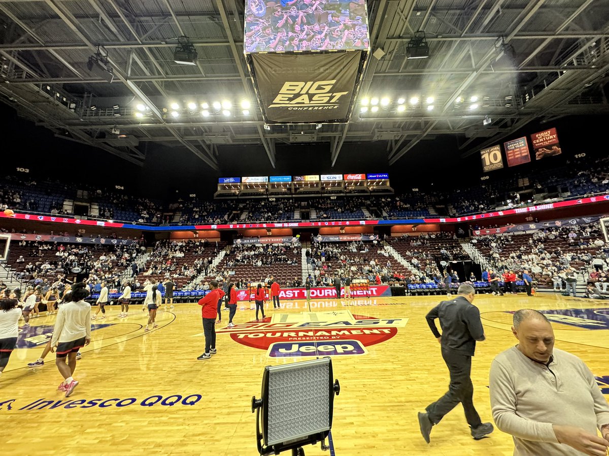 John Fanta (@john_fanta) on Twitter photo Good morning from Mohegan Sun! We have a Quarterfinal Quadrupleheader on <a href="/CBBONFOX/">FOX College Hoops</a> at <a href="/BIGEASTWBB/">BIG EAST WBB</a> Tournament. With <a href="/_kimadams/">Kim Adams</a> <a href="/AllisonW_Sports/">Allison Williams</a> and <a href="/meghancaffrey_/">Meghan Caffrey</a>.
Noon, FS1: UConn/St. Johnβs
2:30, FS2: Marquette/Nova
7, FS2: Creighton/Georgetown
9:30, FS2: Seton Hall/Xavier Good morning from Mohegan Sun! We have a Quarterfinal Quadrupleheader on <a href="/CBBONFOX/">FOX College Hoops</a> at <a href="/BIGEASTWBB/">BIG EAST WBB</a> Tournament. With <a href="/_kimadams/">Kim Adams</a> <a href="/AllisonW_Sports/">Allison Williams</a> and <a href="/meghancaffrey_/">Meghan Caffrey</a>.
Noon, FS1: UConn/St. Johnβs
2:30, FS2: Marquette/Nova
7, FS2: Creighton/Georgetown
9:30, FS2: Seton Hall/Xavier